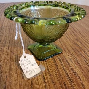 Footed sugar green basket.